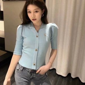 Herlian V Collar Knitted Sweater Baby Blue